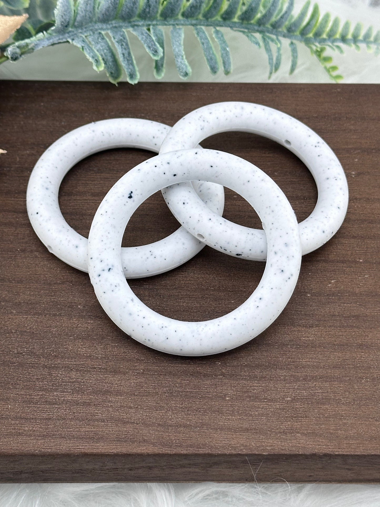 DP ~ Silicone Ring 65mm Granite White 3pk