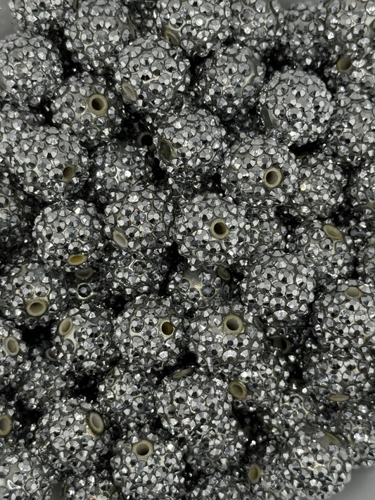 Rhinestone 16mm Acrylic ~ Painted Silver