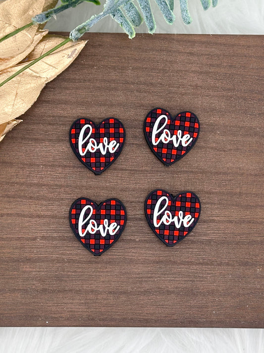 Love Plaid Heart Focal