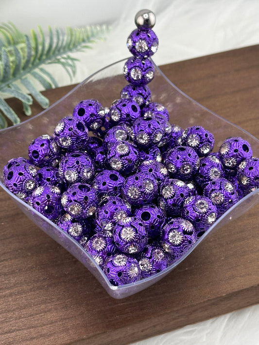 Deep Purple Rhinestone 16mm Metal