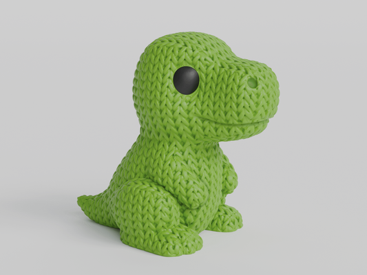 Knitted Buddy - Terrance the T-Rex Focal & Topper