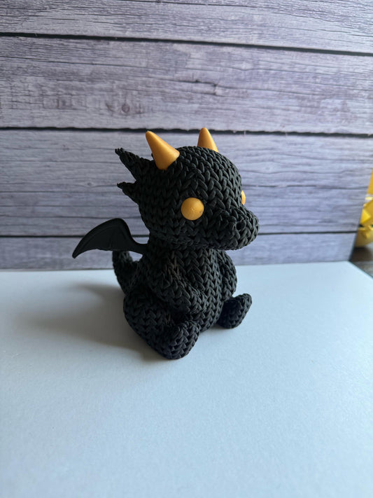 Knitted Buddy - Brim the Dragon Focal & Topper