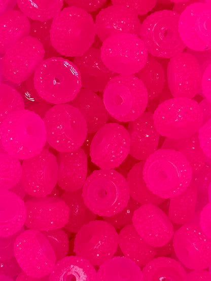 Resin Rhinestone Spacer 12mm ~ Glow Fuchsia