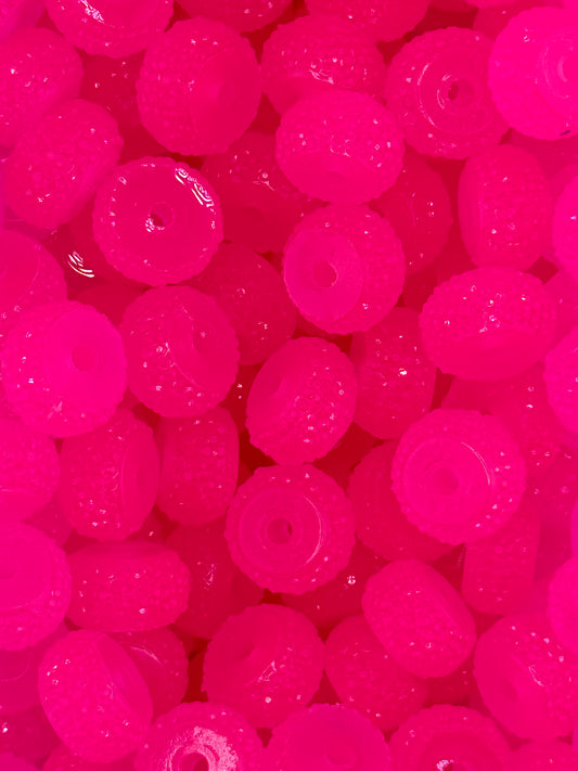 Resin Rhinestone Spacer 12mm ~ Glow Fuchsia