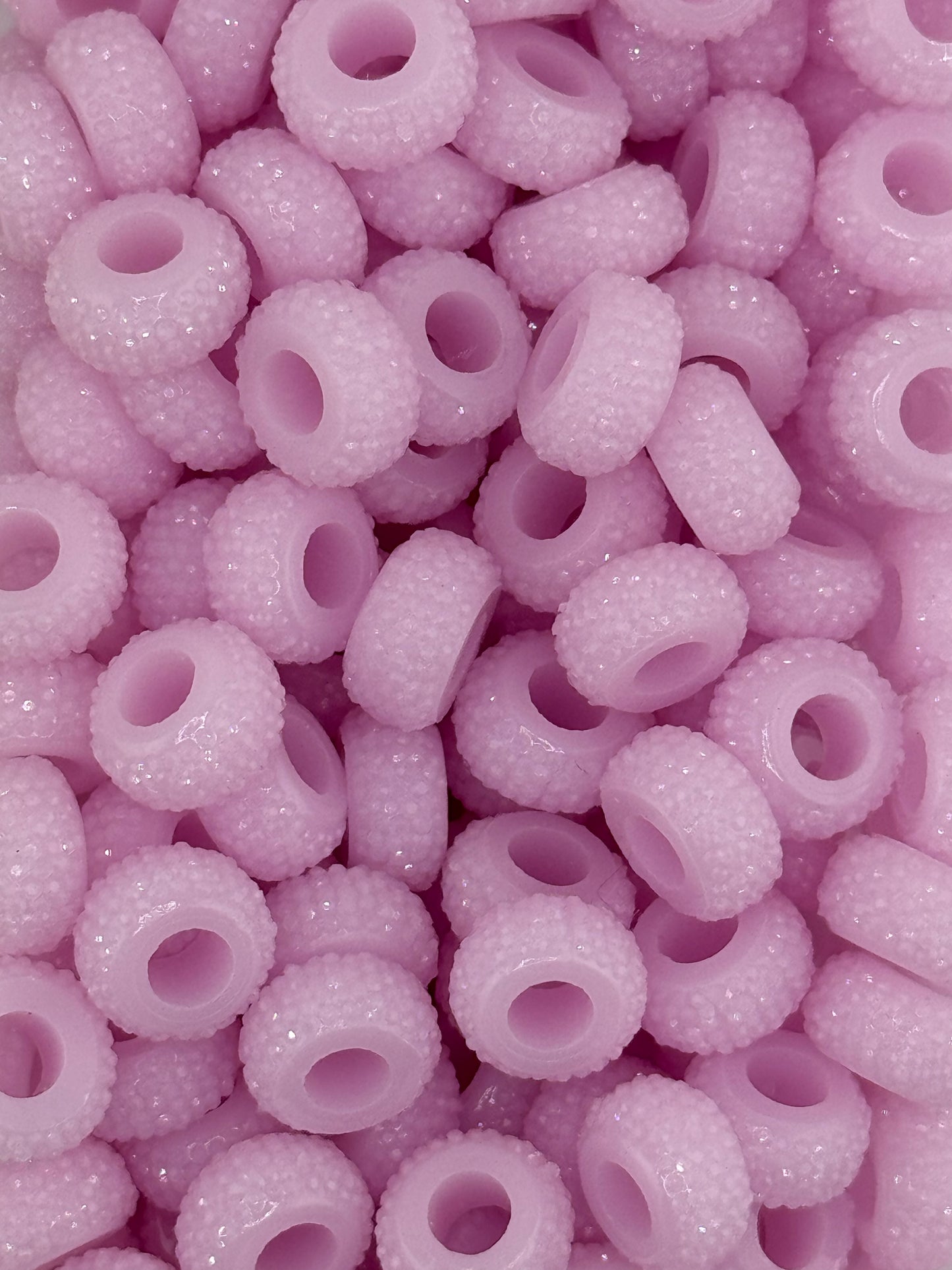 Resin Rhinestone Spacer 12mm ~ Narrow Large Hole ~ Posh Pink (10ct)
