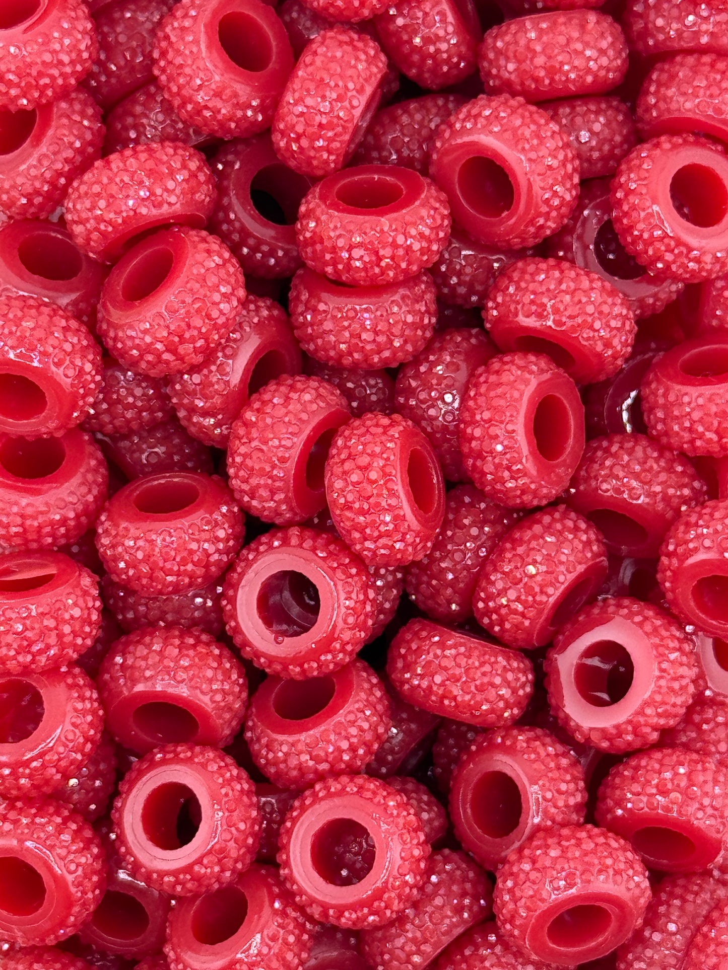 Resin Rhinestone Spacer 12mm ~ Narrow Large Hole ~ Maroon (10ct)