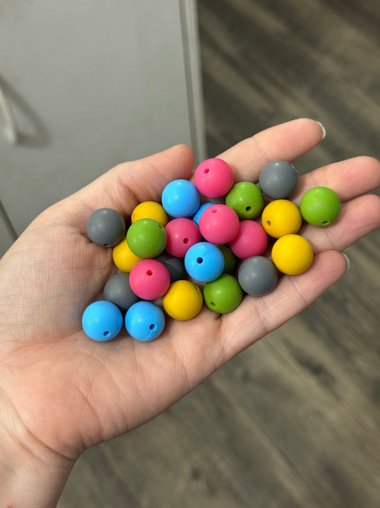 Playground Pop 15mm Silicone Bead Mix (25ct)
