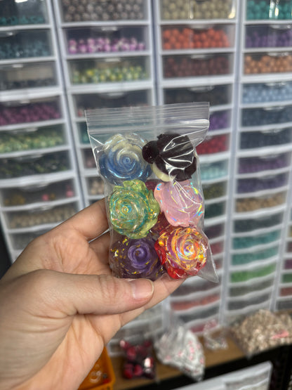 Acrylic Flatback 3D Flower Mix Pack (7ct)