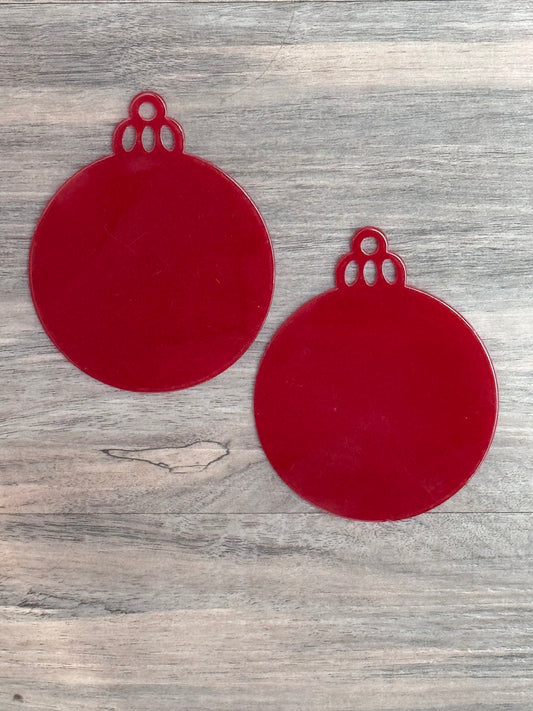 Acrylic Ornament Blank ~ Deep Red Solid Round