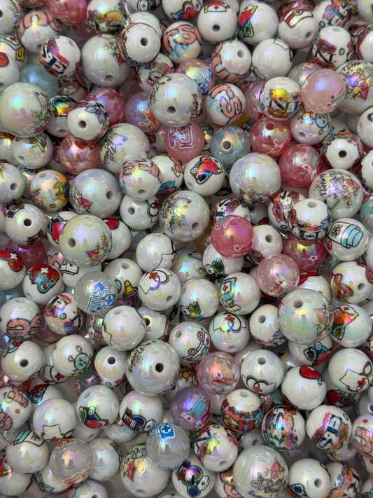 Acrylic Nurse Themed Bead Mix (10ct)