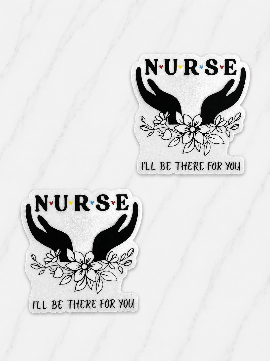 Glitter Acrylic Flatback ~ 1028N ~ Nurse I’ll Be There