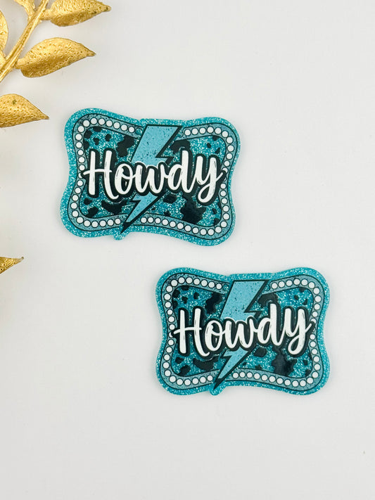 Glitter Acrylic Flatback ~ 142 ~ Howdy