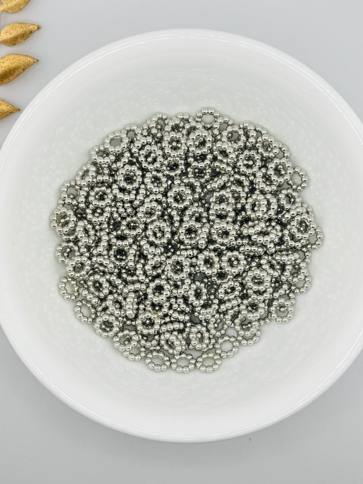 Pearl Silver 12mm Spacers (10ct)