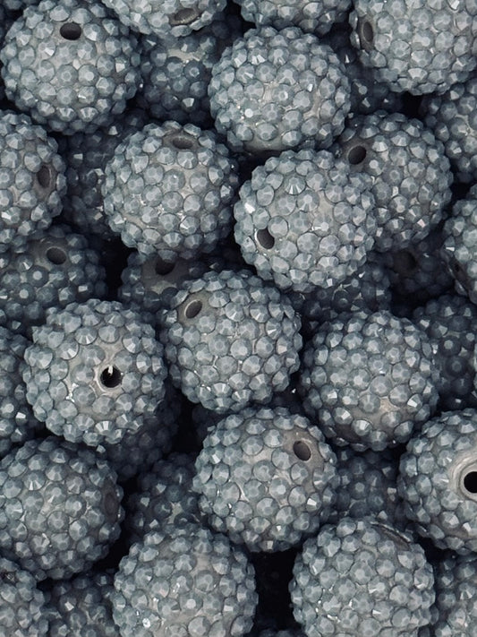 Waxberry Rhinestone 20mm Acrylic ~ Gray