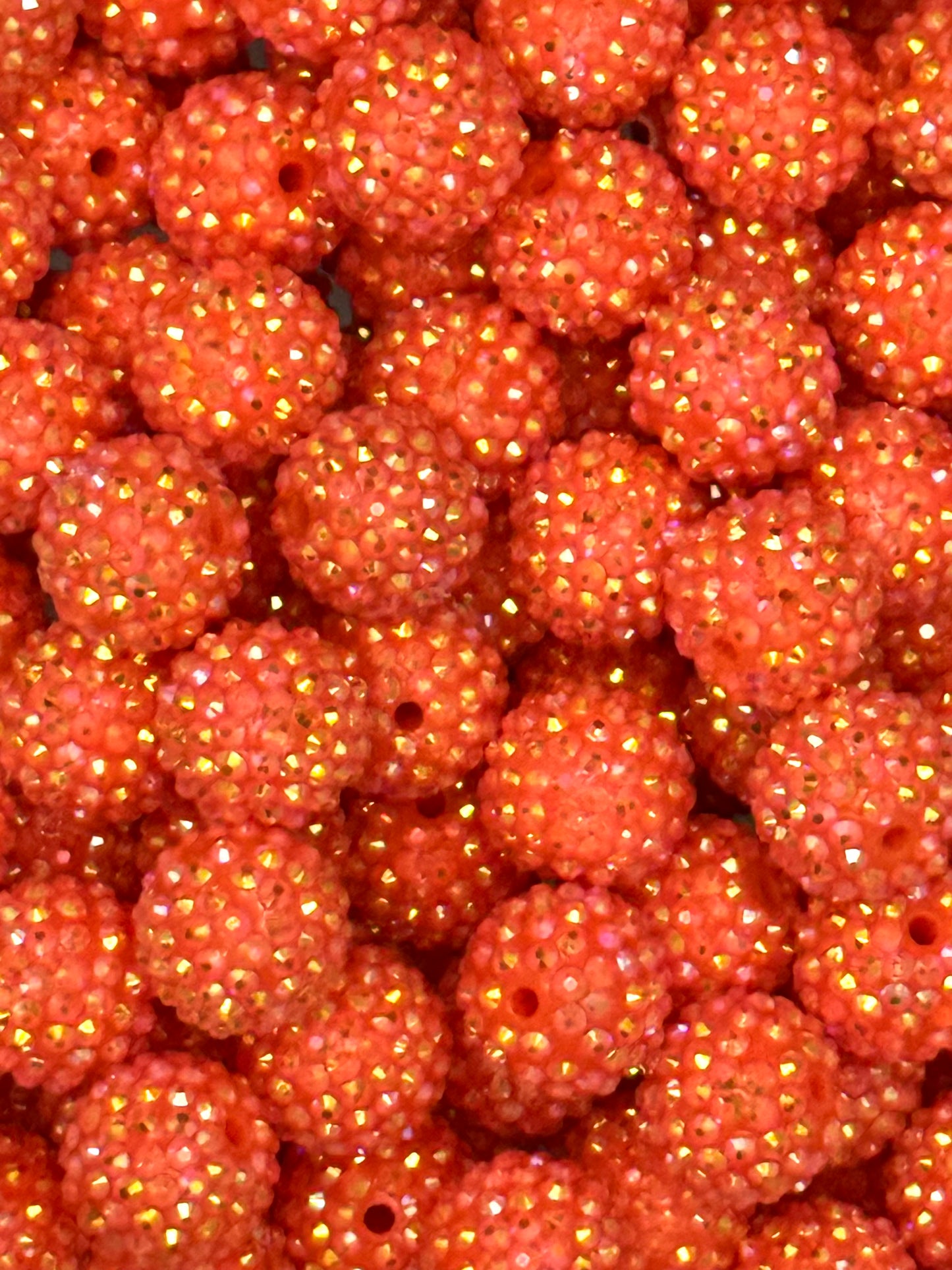 Rhinestone 16mm Acrylic ~ Bright Orange