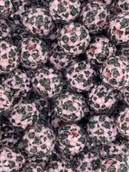 Rhinestone 18mm Acrylic ~ Pink Cow