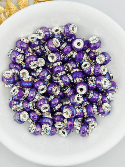 Opal 14mm Abacus Iridescent Spacers (Large Hole)