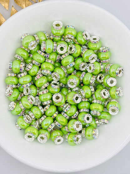 Opal 14mm Abacus Iridescent Spacers (Large Hole)