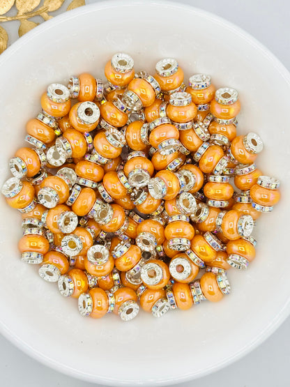 Opal 14mm Abacus Iridescent Spacers (Large Hole)