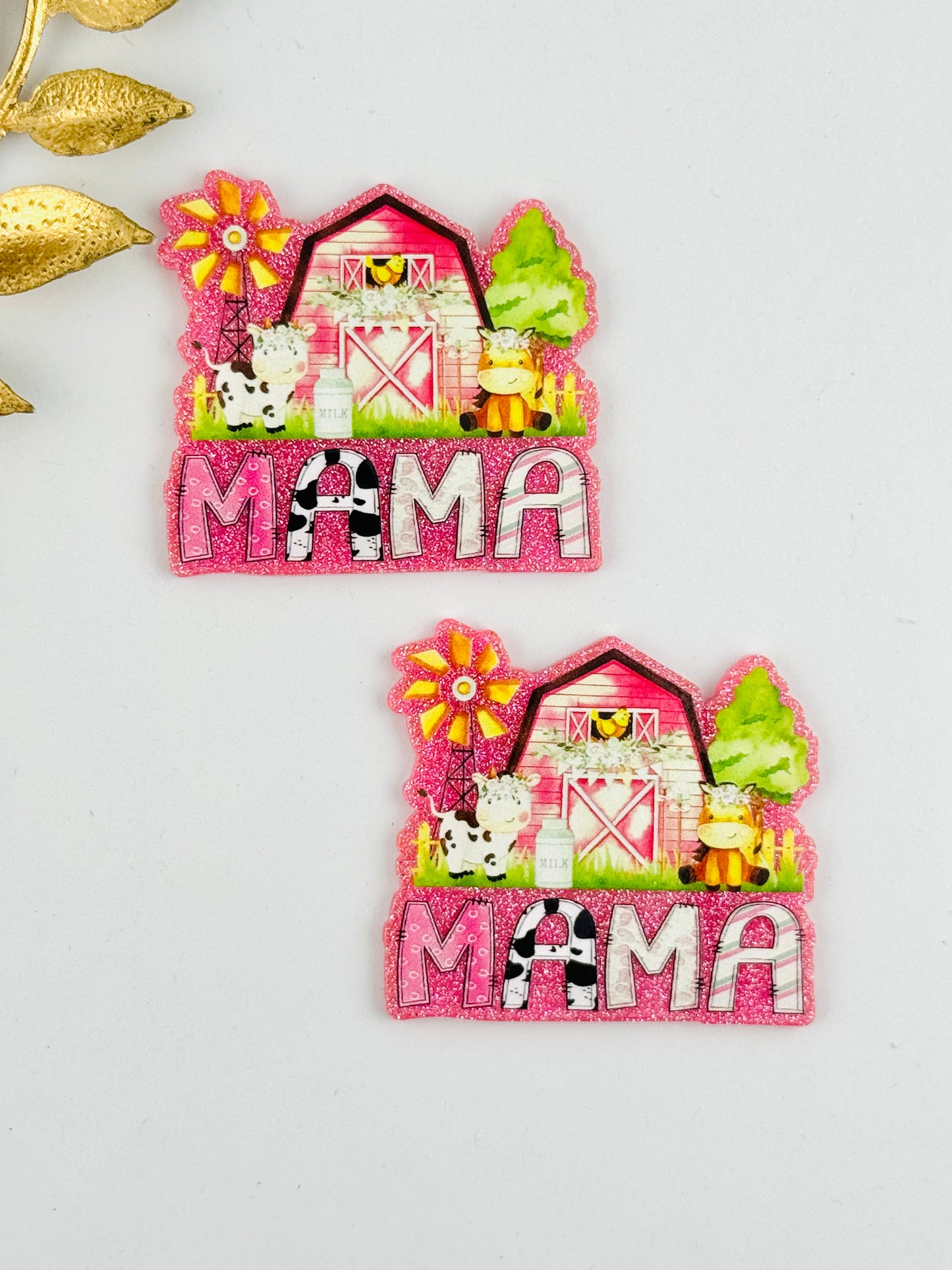Glitter Acrylic Flatback ~ 167 ~ Mama Farm