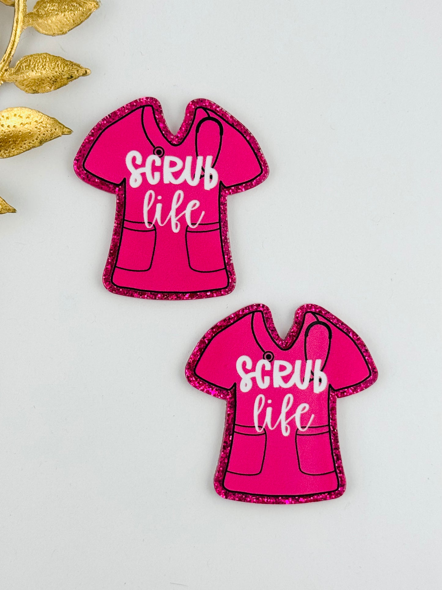 Glitter Acrylic Flatback ~ 1050N ~ Scrub Life Top