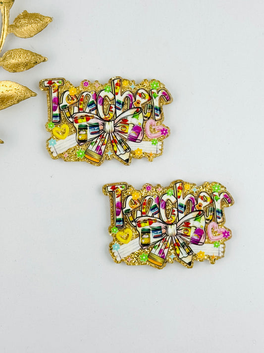 Glitter Acrylic Flatback ~ 1001T ~ Teacher