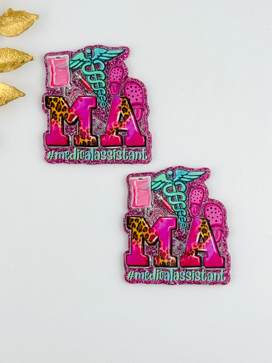 Glitter Acrylic Flatback ~ 1020N ~ Medical Assistant