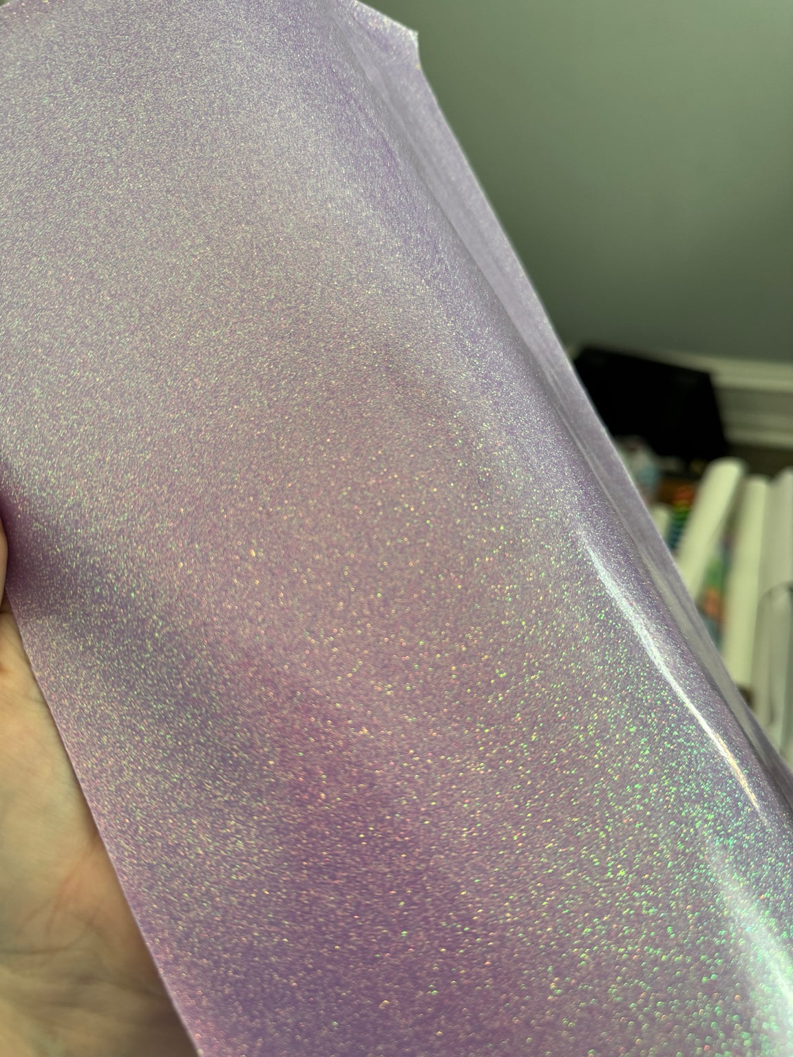 Glitter vinyl faux leather sheets in the 19-sheet bundle