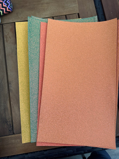 Six-sheet smooth fine glitter foam-felt bundle