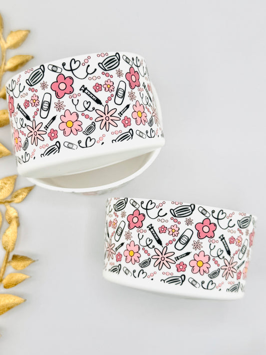 Pink Daisy Nurse Tumbler Boot