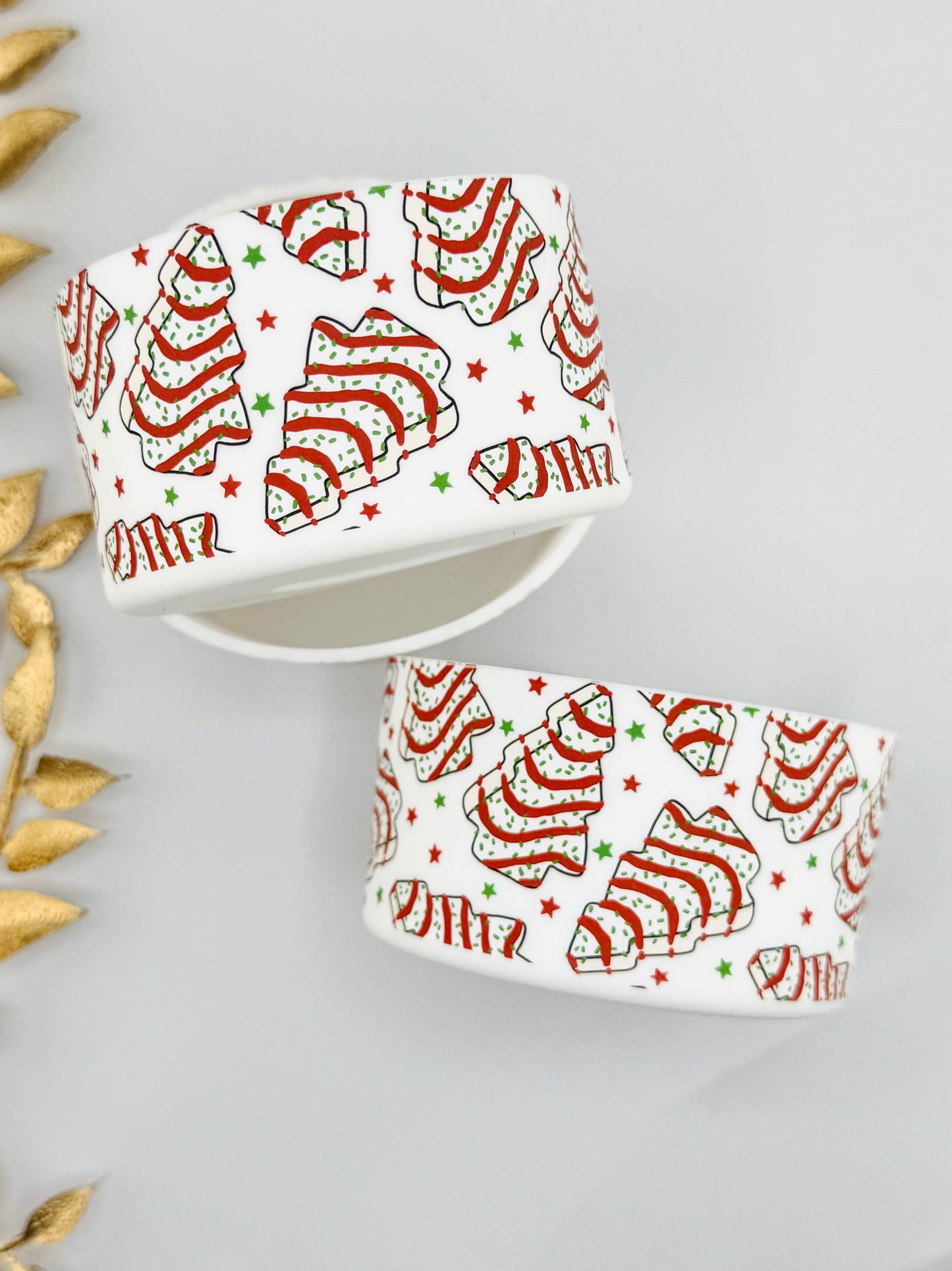 White Christmas Cake Tumbler Boot
