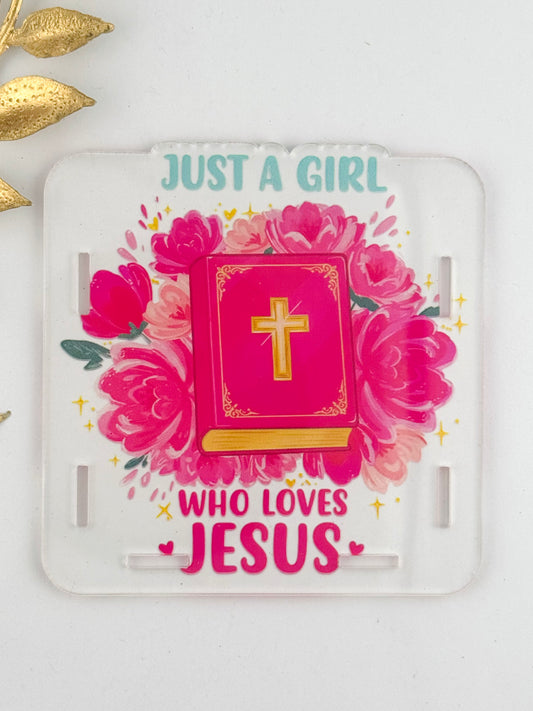 Acrylic Storage Box ~ Just A Girl Who Loves Jesus *Custom