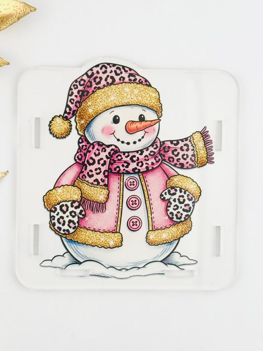 Acrylic Storage Box ~ Leopard Snowman *Custom