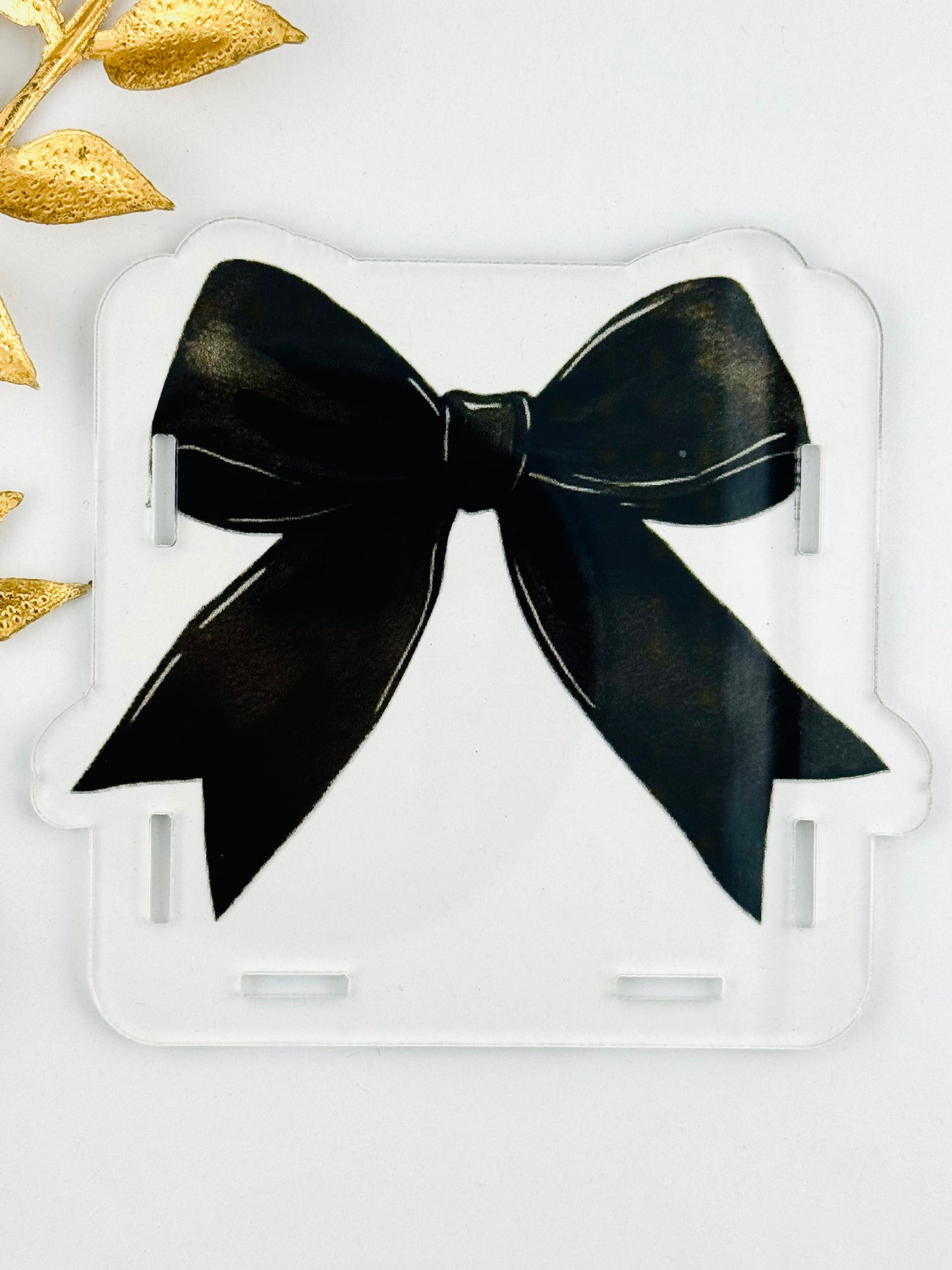 Acrylic Storage Box ~ Black Bow