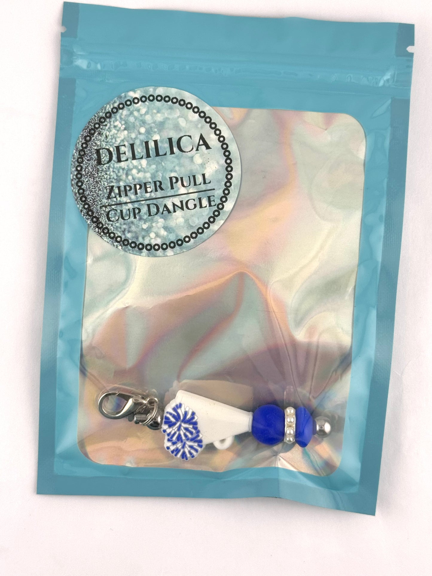 Pre-Made Bag - Mini Keychain - White & Blue Megaphone