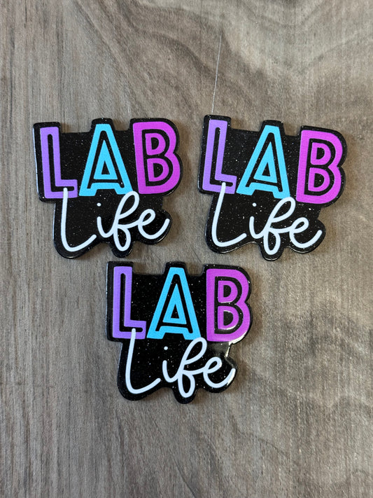 Glitter Acrylic Flatback ~ 1015N ~ Lab Life