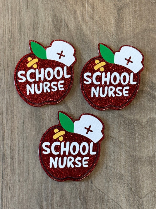 Glitter Acrylic Flatback ~ 1001T ~ School Nurse