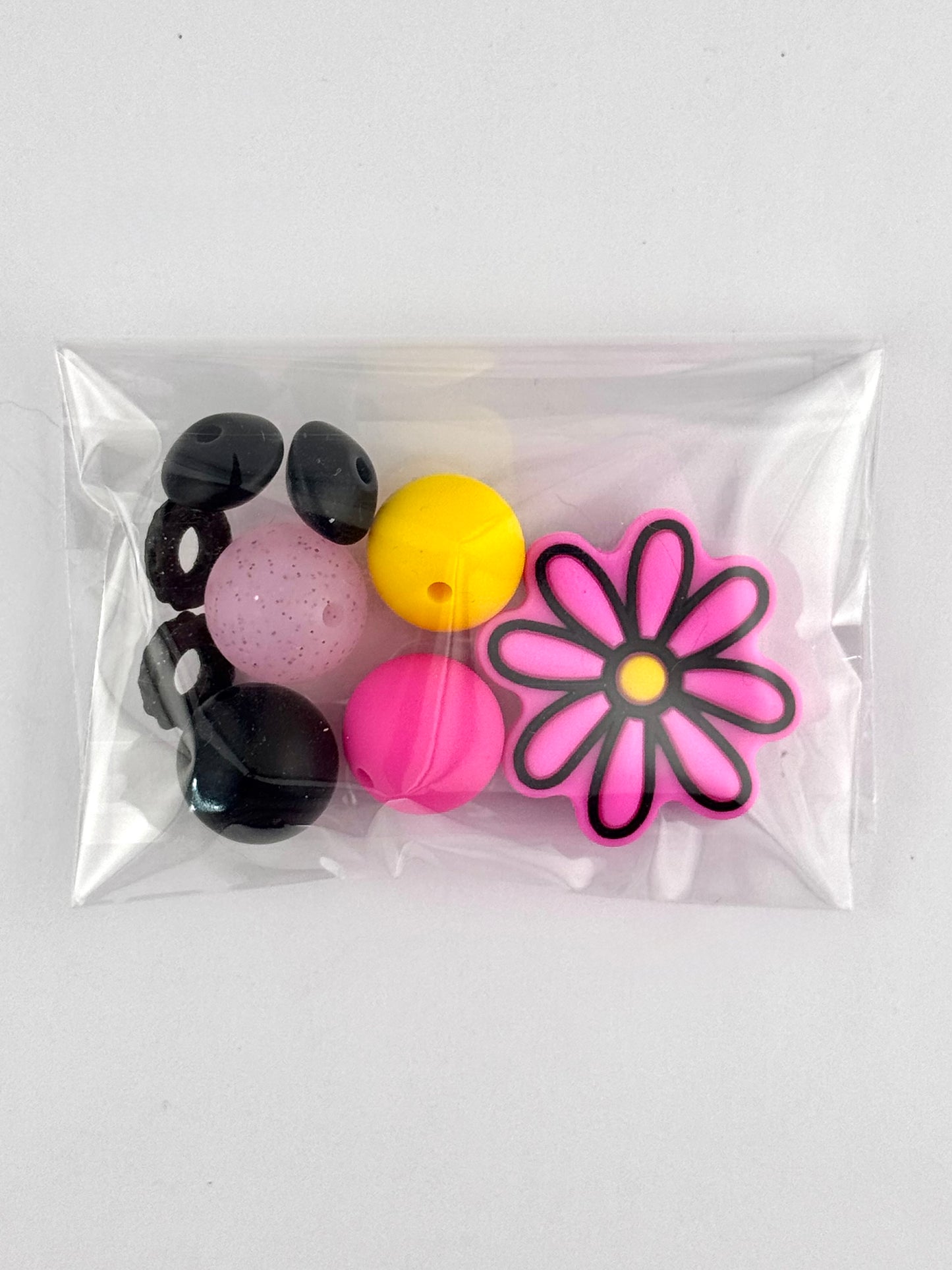 Bead Bag - Pink Retro Daisy