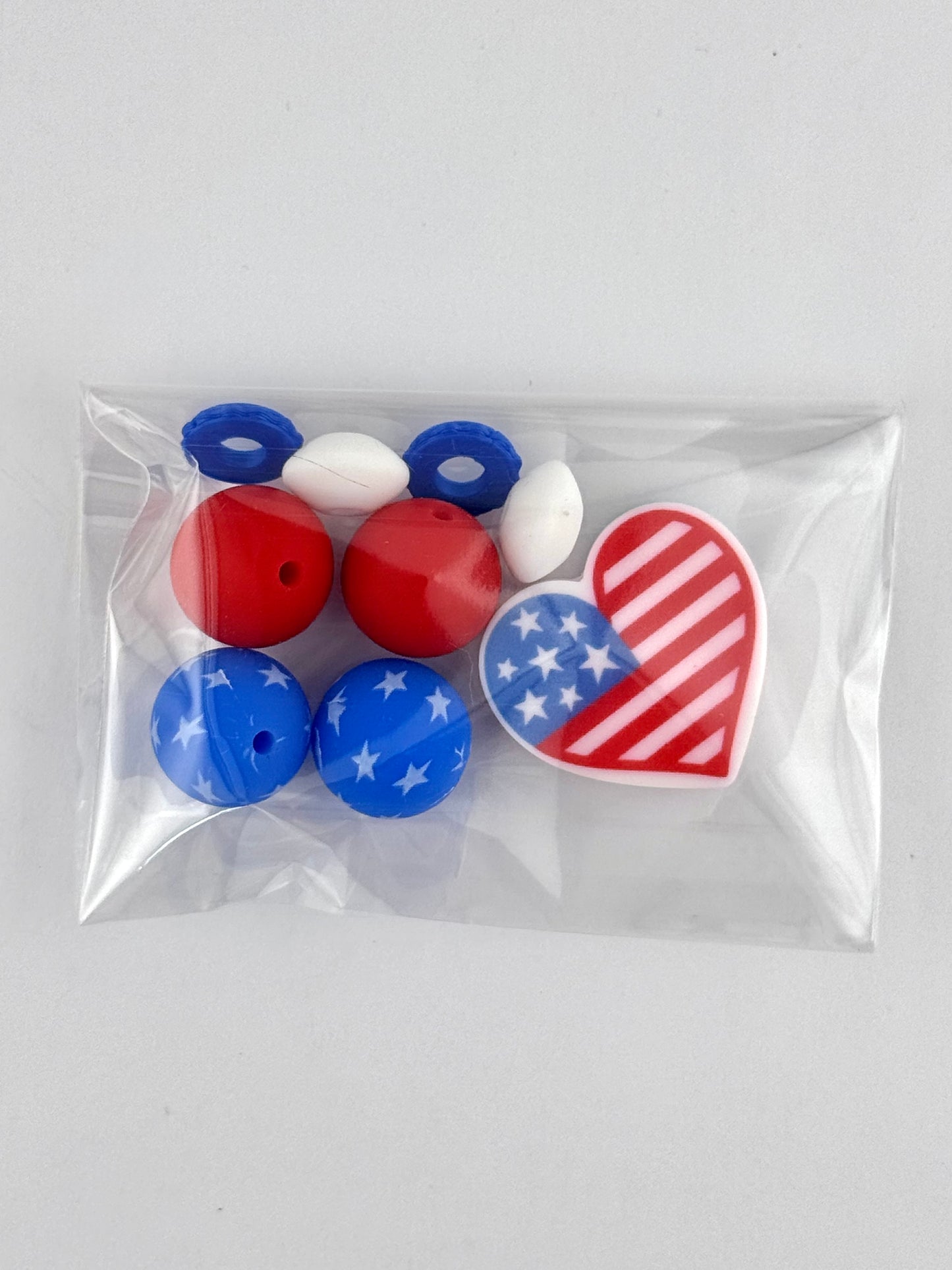 Bead Bag - Flag Heart