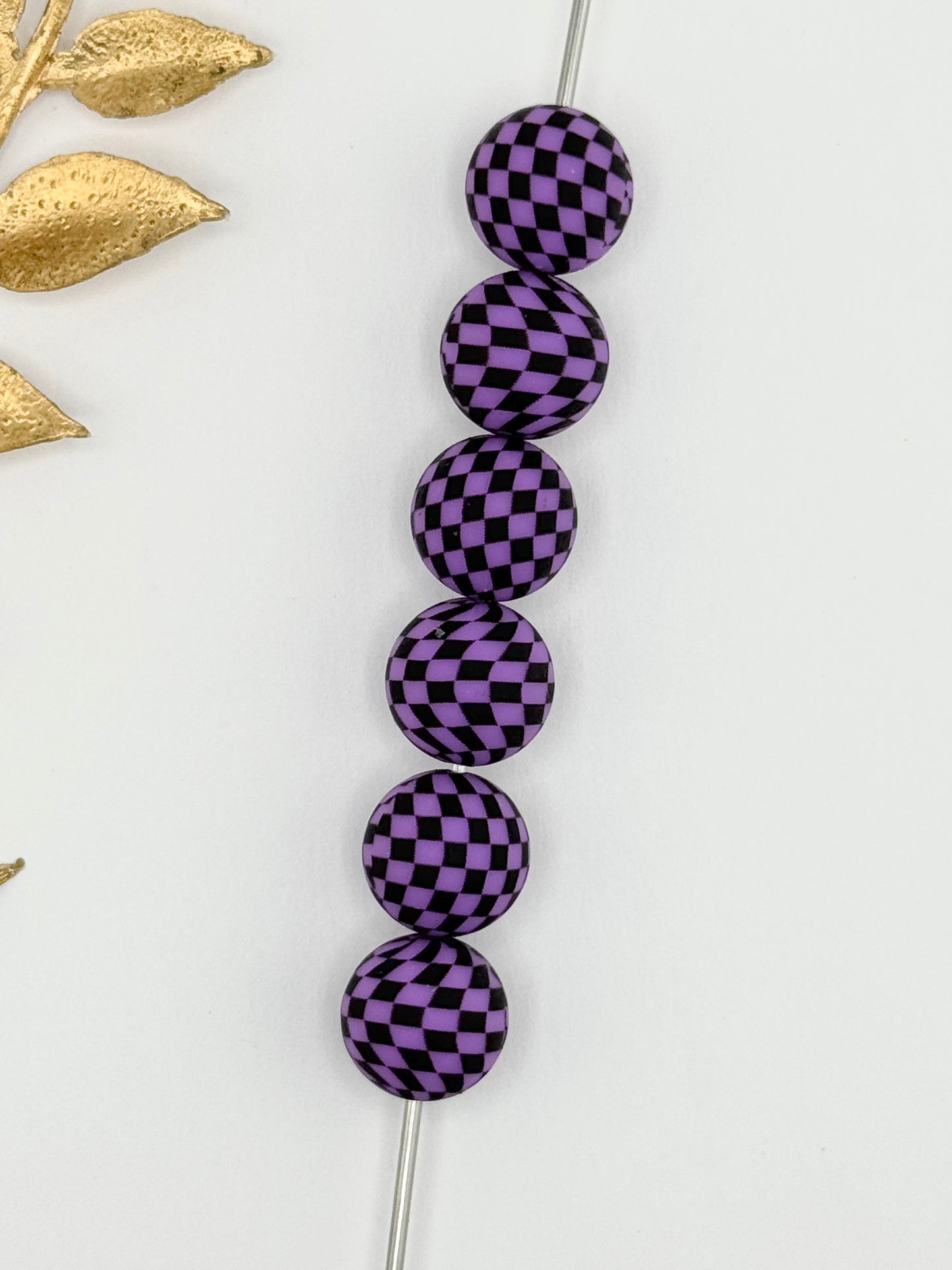 P355 Mini Purple Checker Print