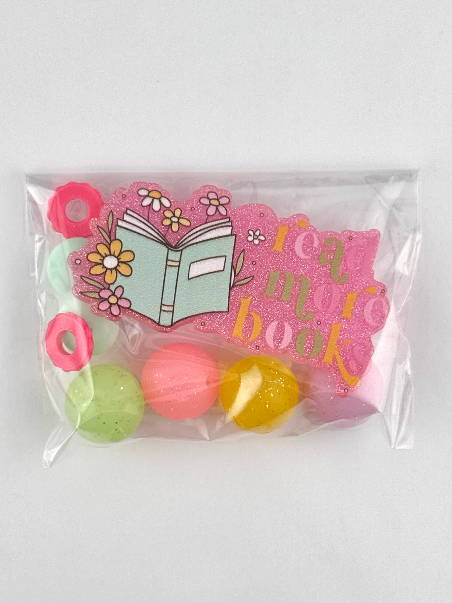 Flatback Bead Bag - Read More Books