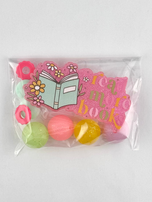 Flatback Bead Bag - Read More Books