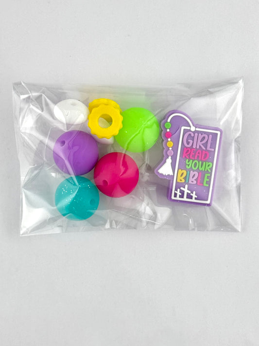 Bead Bag - Girl Read Your Bible (Purple)