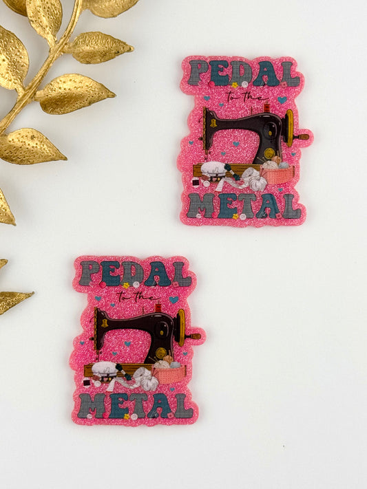 Glitter Acrylic Flatback ~ 185 ~ Pedal To The Metal
