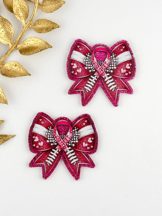 Glitter Acrylic Flatback ~ 177 ~ Cancer Ribbon