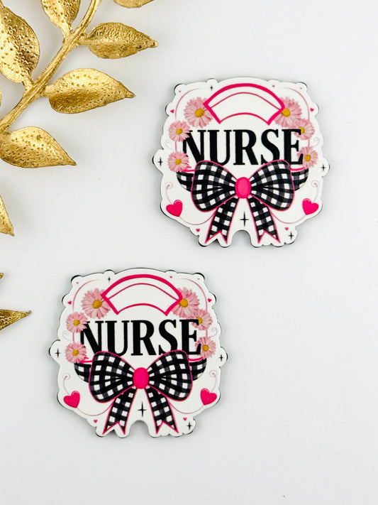 Glitter Acrylic Flatback ~ 1092N ~ Plaid Nurse