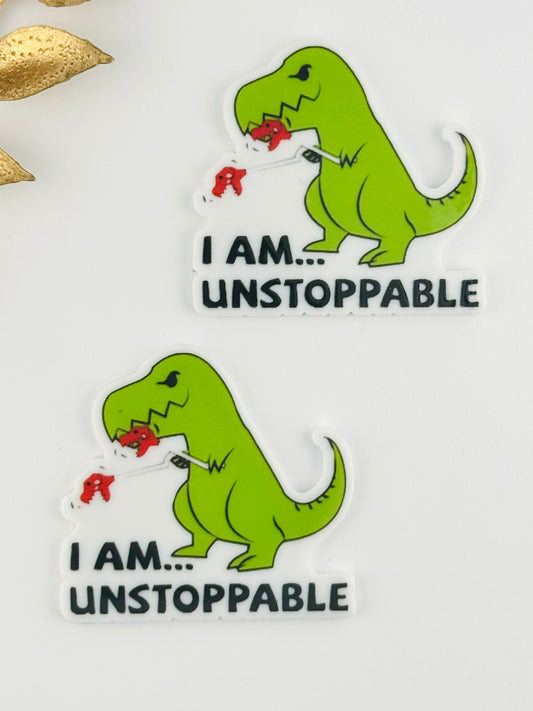 Glitter Acrylic Flatback ~ 211 ~ I Am Unstoppable