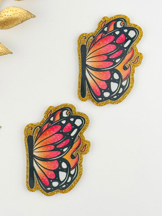 Glitter Acrylic Flatback ~ 138 ~ Blazin Butterfly