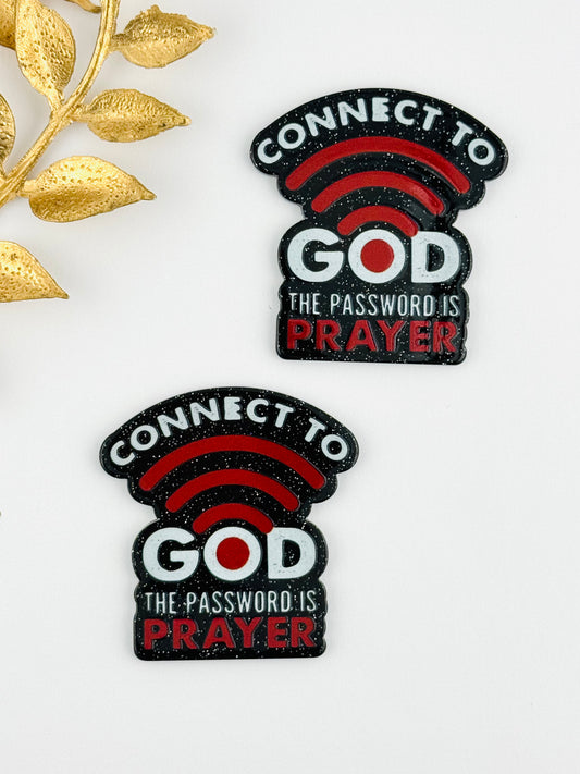 Glitter Acrylic Flatback ~ 144 ~ Connected To God