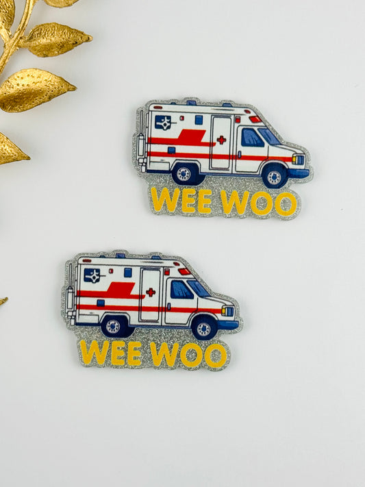Glitter Acrylic Flatback ~ 1040N ~ Wee Woo